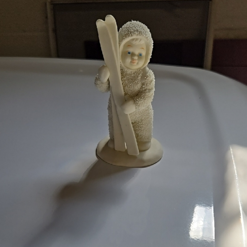 Department 56 Cream Snow Baby Figurine with Skis